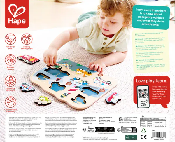 Hape Utrykningskjøretøy Knottpuslespill