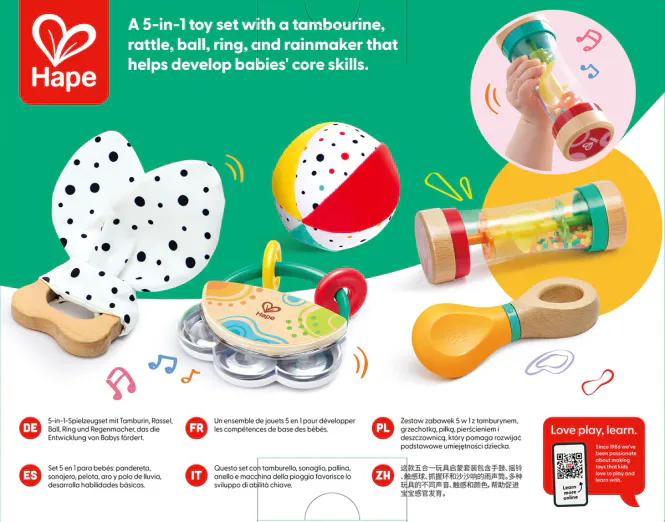Hovedbilde Hape 5-i-1 Baby Sanseleke-sett