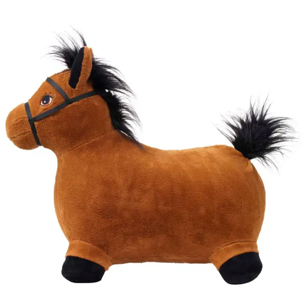 KREA Hoppe- og Sprett Plysjhest, Brun
