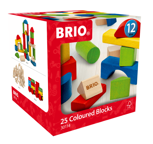 BRIO® fargede byggeklosser i tre - 25 deler