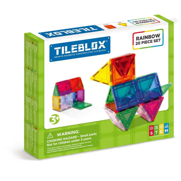 Tileblox Rainbow Magnetisk Byggesett – 20 stk